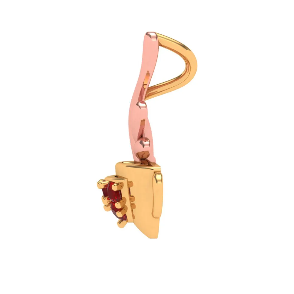 Red Crystal Studded Gold Pendant