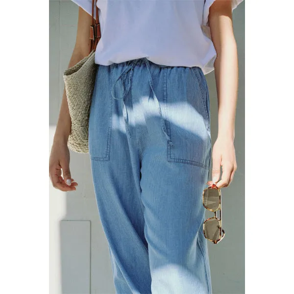 Relaxed Beach Pant - Vintage Blue Pinstripe