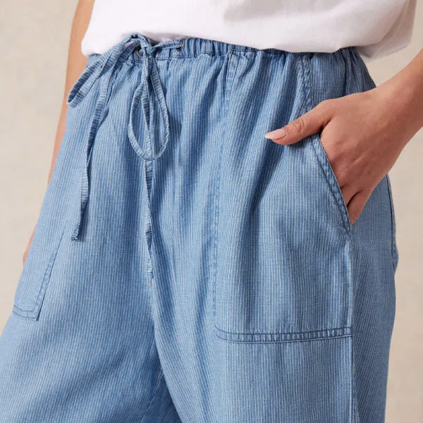 Relaxed Beach Pant - Vintage Blue Pinstripe