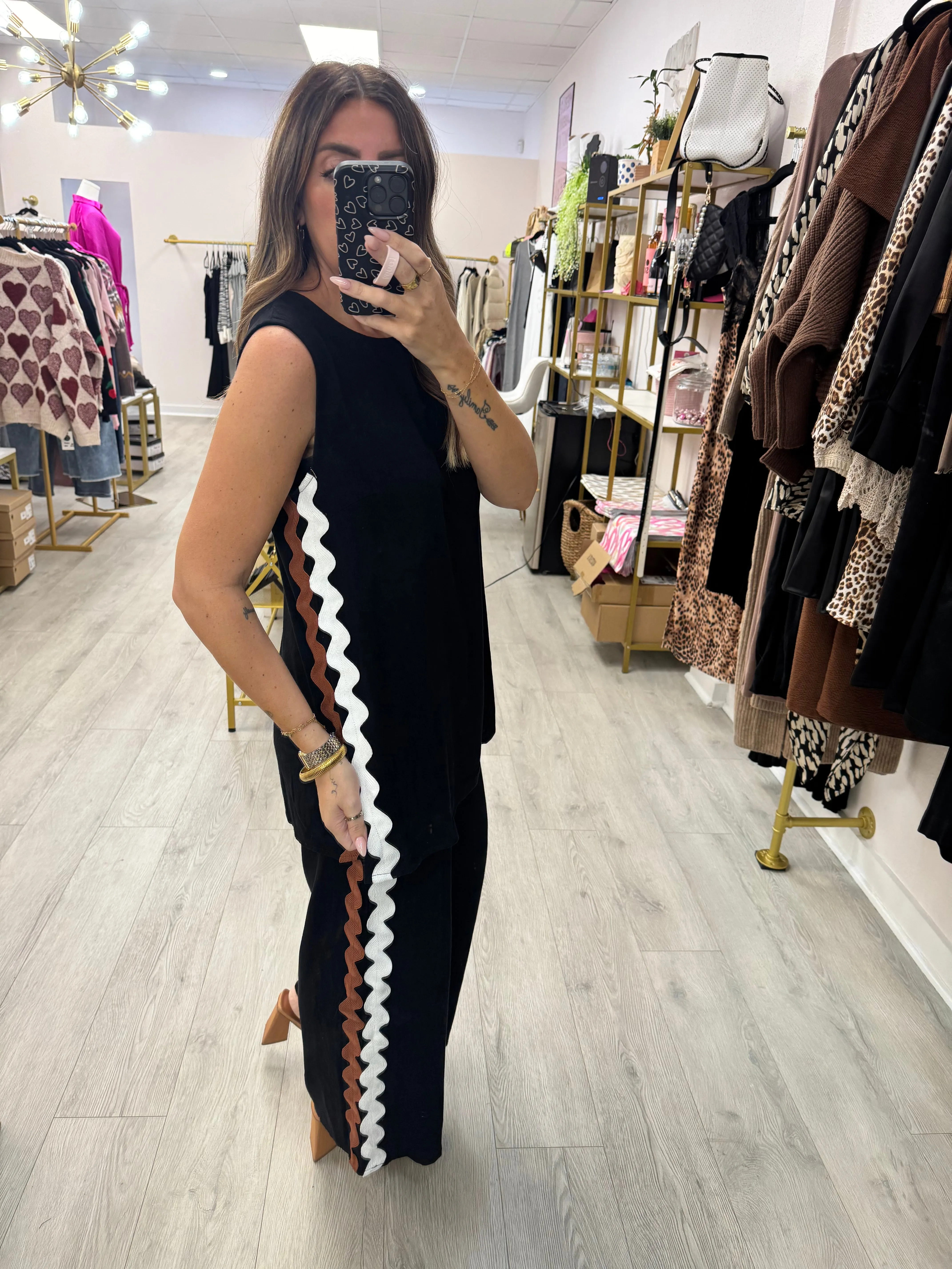 Ric Rac Trim Detail Two Piece Set
