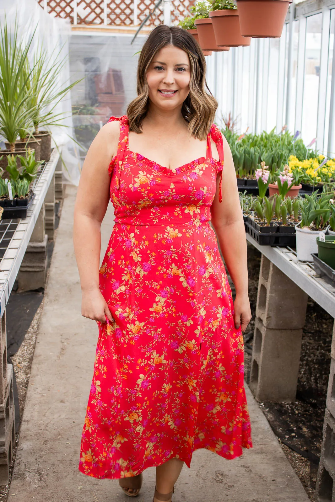Roseann Floral Print Midi Dress