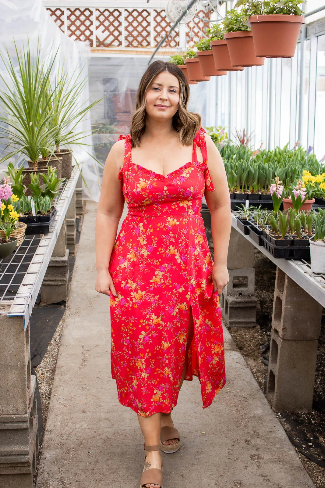 Roseann Floral Print Midi Dress