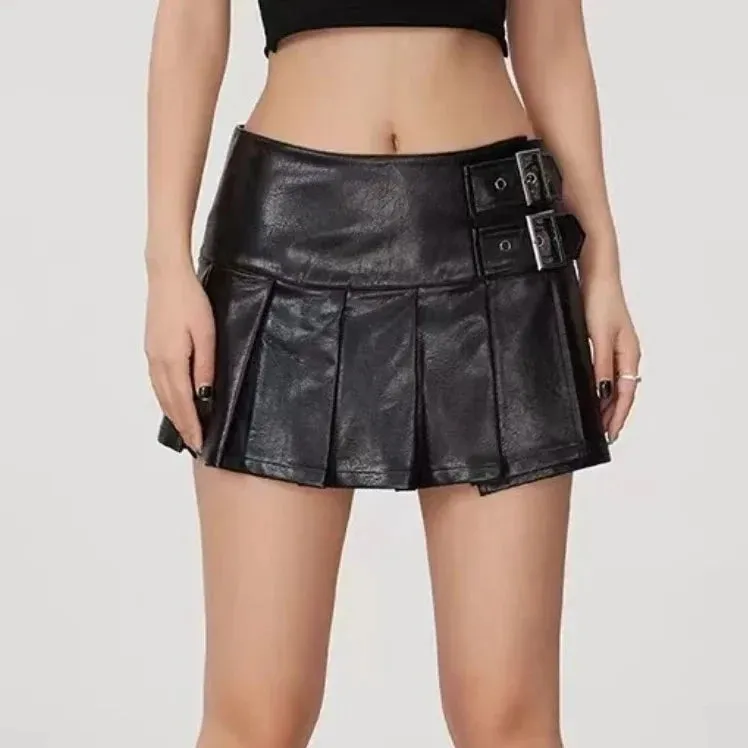 Roxie PU Pleated Mini Skirt