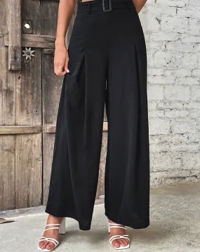 Ruched High Waist Wide Leg Pants