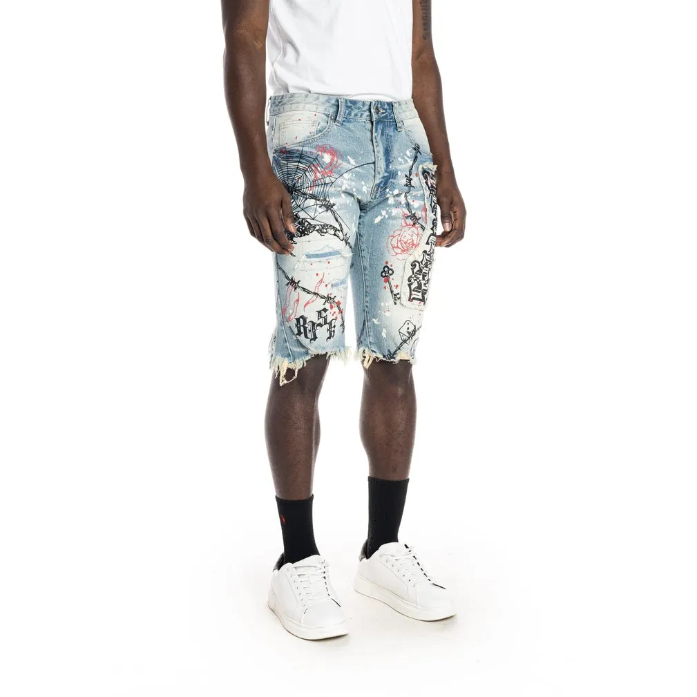 Scorpion Fashion Jean Shorts - Brighton Blue