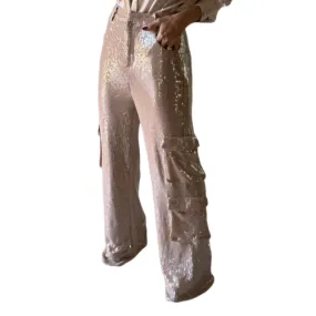 Sequin Neutral Cargo Pants