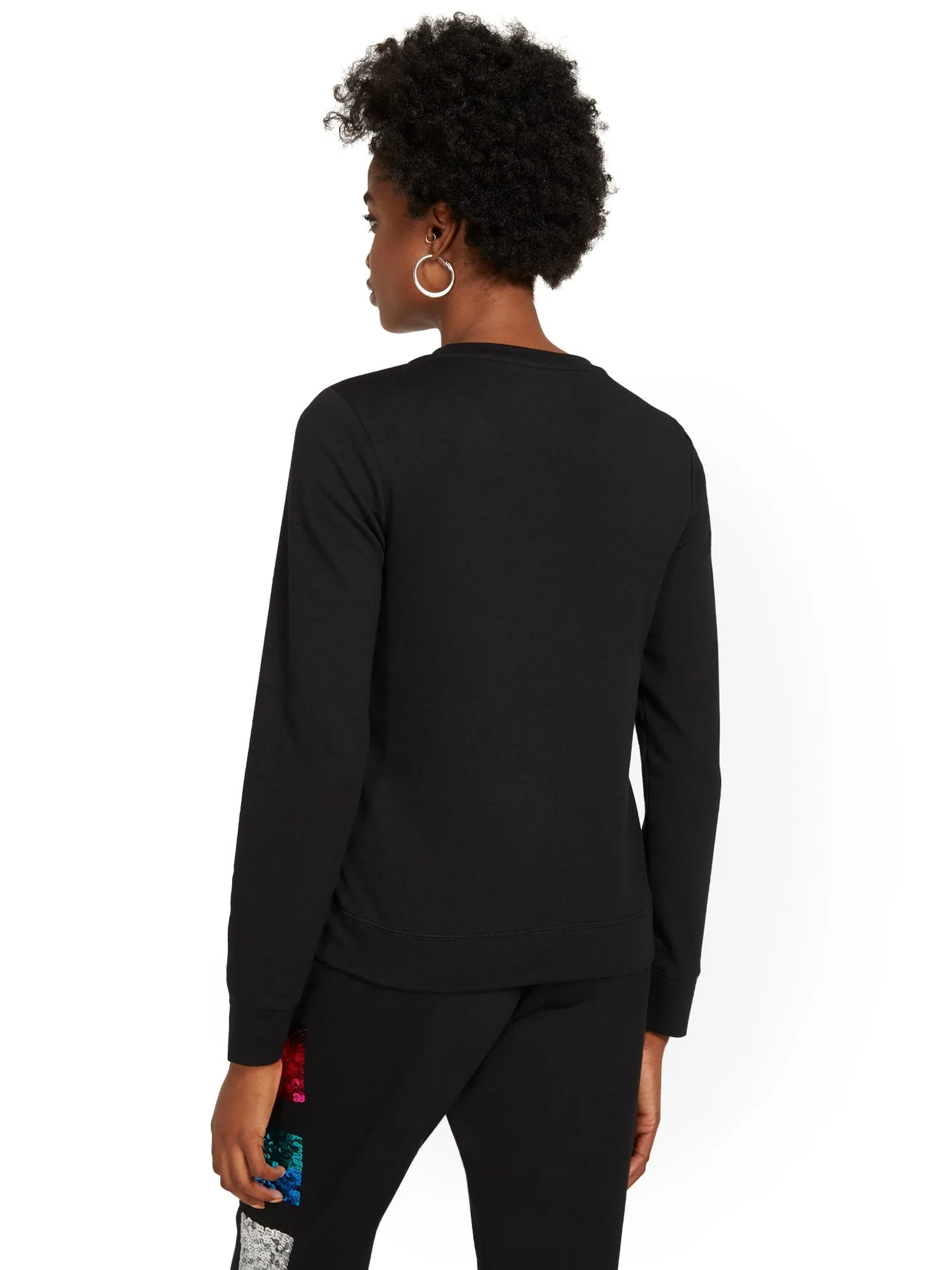 Sequin-Stripe Pullover