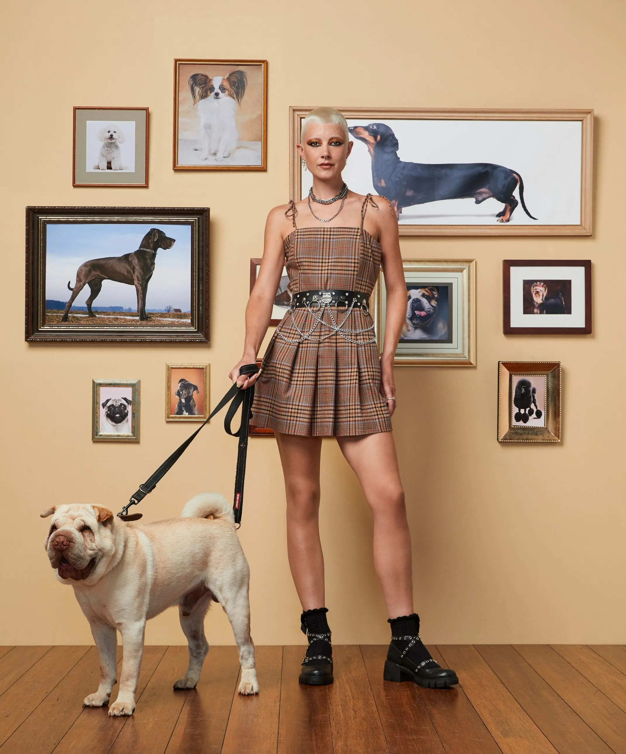 Shiloh Check Strap Dress