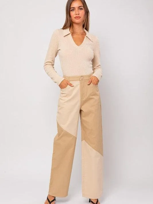 Simple Collared Rib Knit Bodysuit