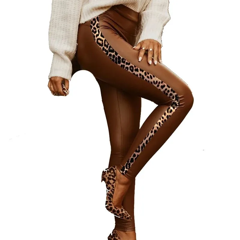 Slit PU Leather Pants