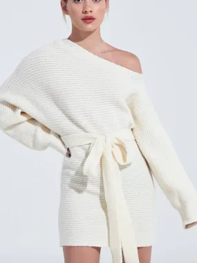 SNOW BUNNY Sweater Dress - Ivory (Final Sale)