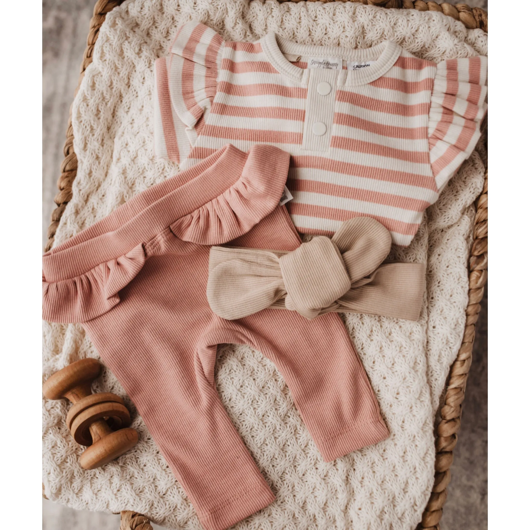 Snuggle Hunny Kids - Bodysuit Rose Stripe
