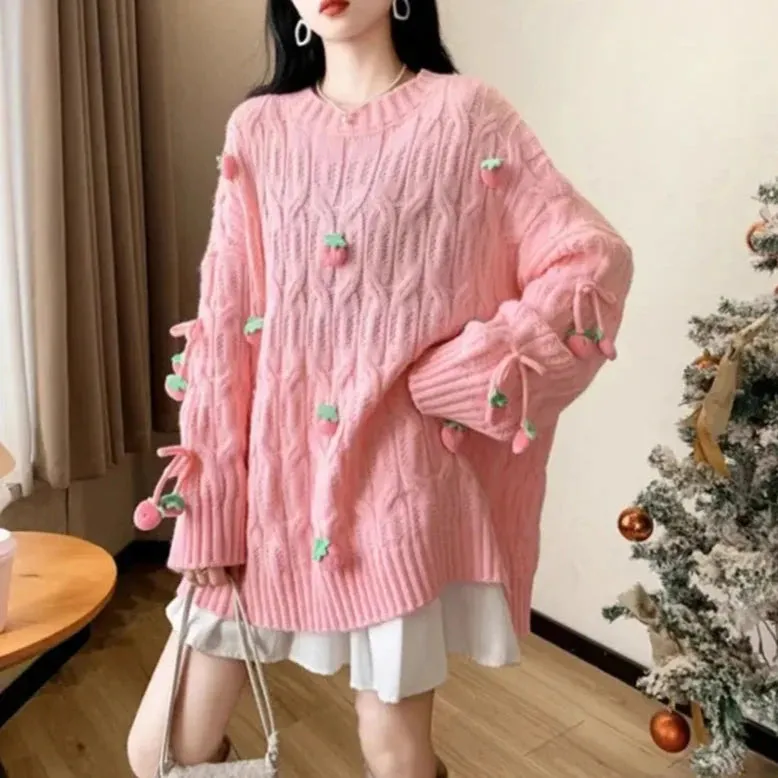 Strawberry Loose Knit Sweater
