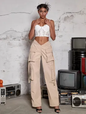 Tape Flap Pocket Side Cargo Parachute Pant