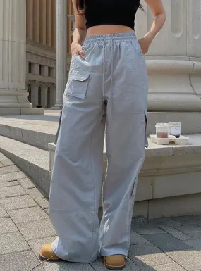 TastyHottie - MULTI-POCKET ELASTIC HIGH WAIST LOOSE STRAIGHT PANTS