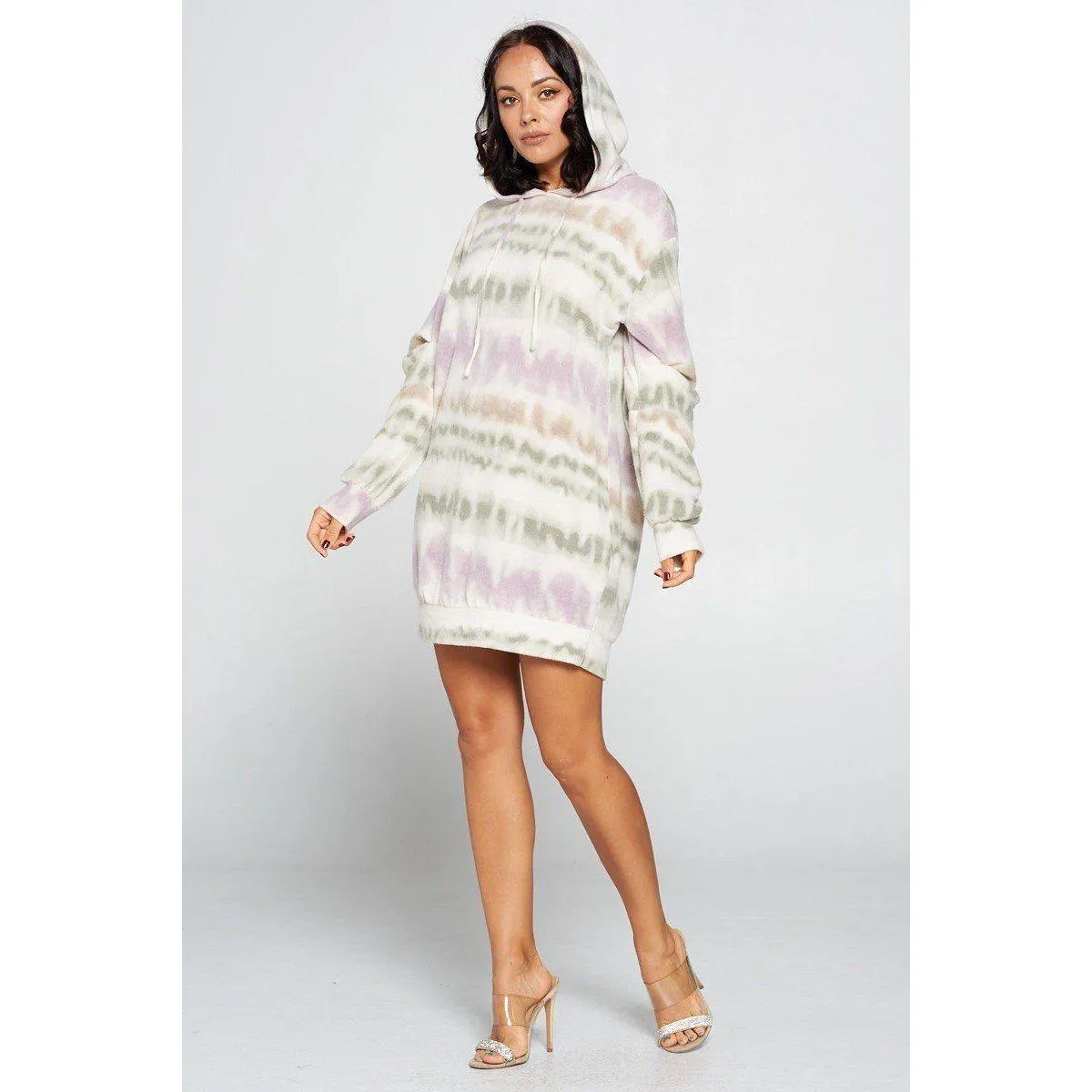 Terry Brushed Print Sweater Dress
