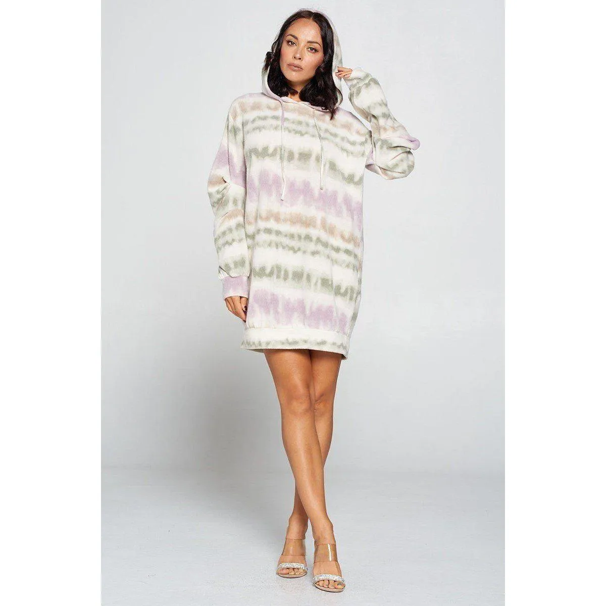 Terry Brushed Print Sweater Dress
