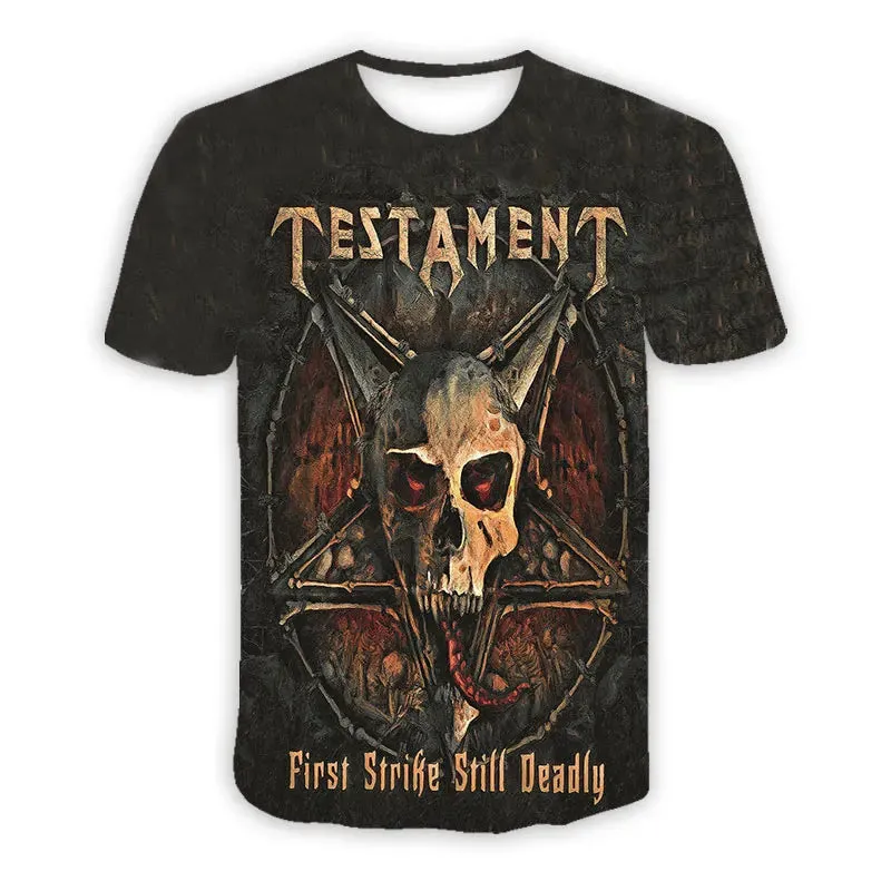 Thrash Metal 3D Printed Testament ROCK Casual T-shirts  Hip Hop T Shirts Harajuku Styles Tops Clothing for Men/Women