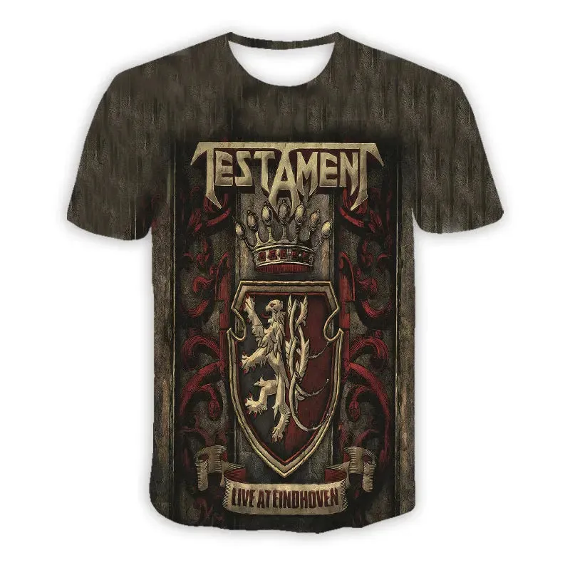 Thrash Metal 3D Printed Testament ROCK Casual T-shirts  Hip Hop T Shirts Harajuku Styles Tops Clothing for Men/Women