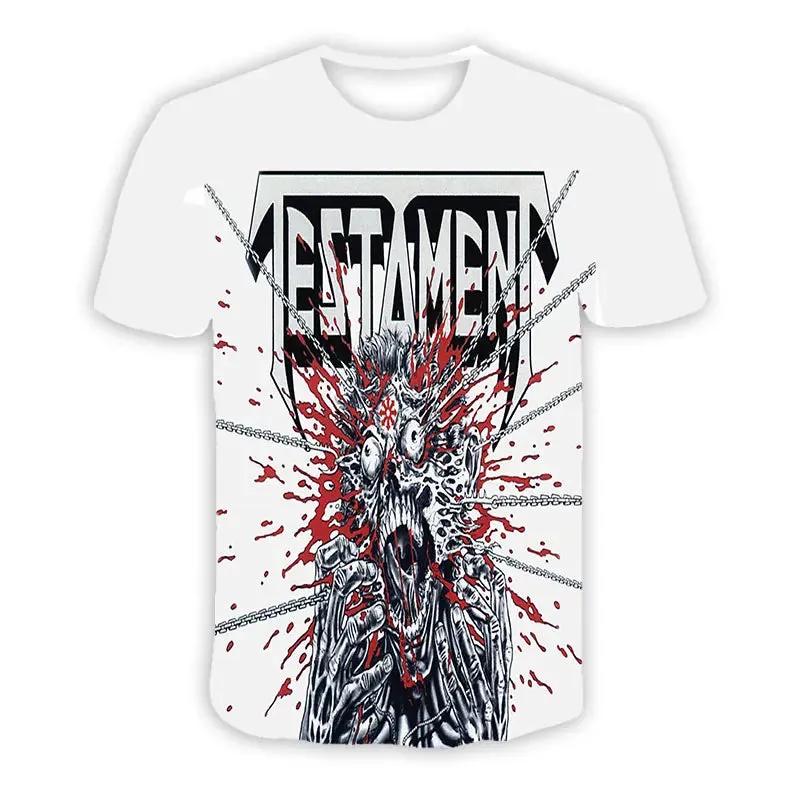 Thrash Metal 3D Printed Testament ROCK Casual T-shirts  Hip Hop T Shirts Harajuku Styles Tops Clothing for Men/Women