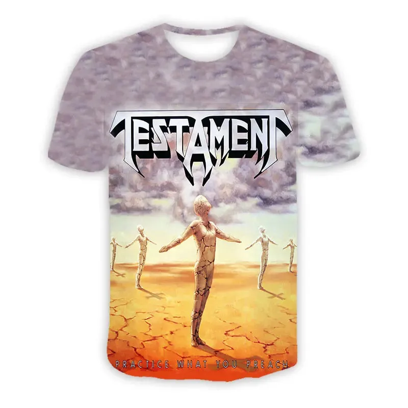 Thrash Metal 3D Printed Testament ROCK Casual T-shirts  Hip Hop T Shirts Harajuku Styles Tops Clothing for Men/Women
