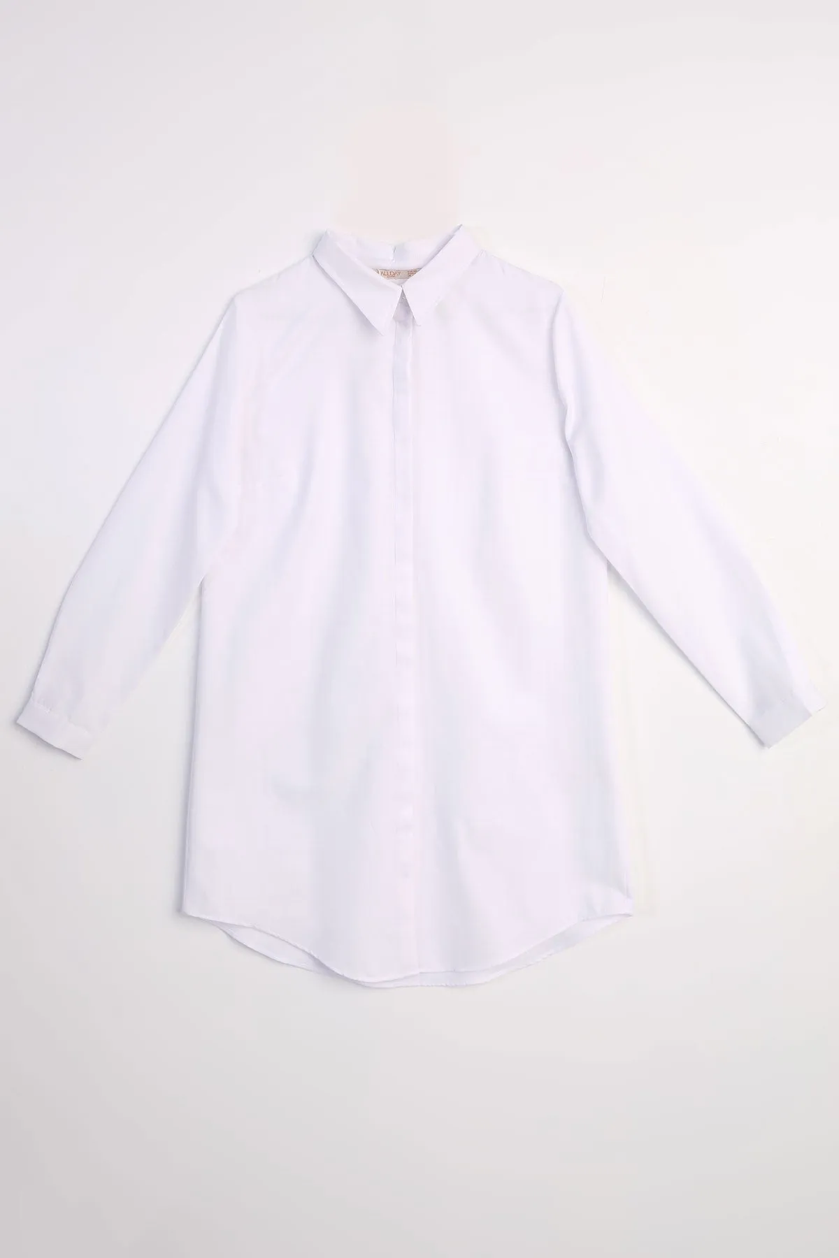TLD Women Allday White Hidden Snap Shirt Tunic - Marcianise