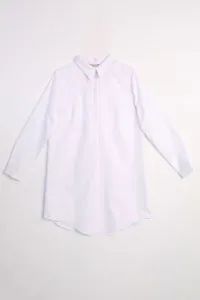 TLD Women Allday White Hidden Snap Shirt Tunic - Marcianise