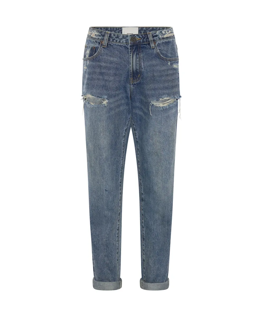 USED BLUE 1982S HIGH WAIST BALLOON JEANS