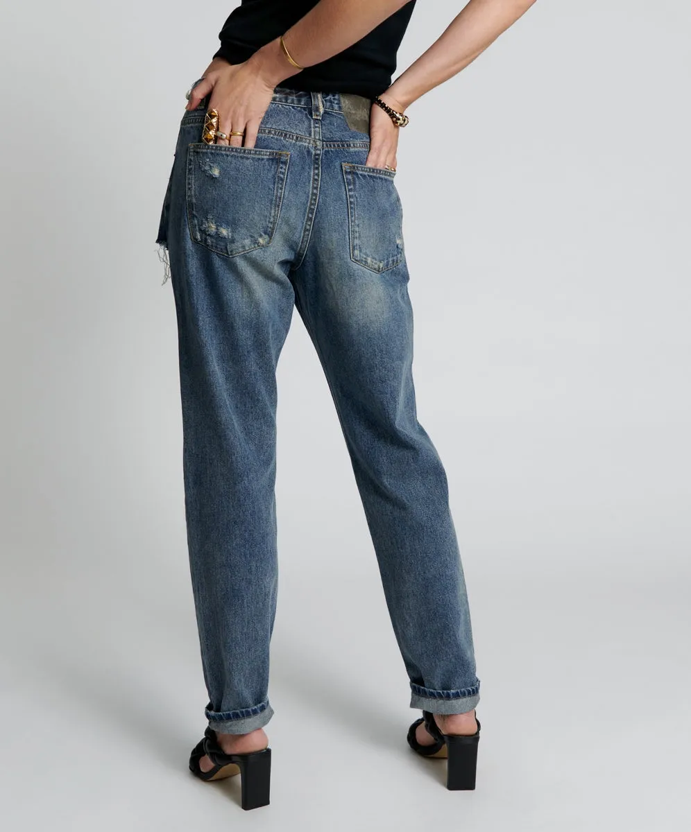 USED BLUE 1982S HIGH WAIST BALLOON JEANS