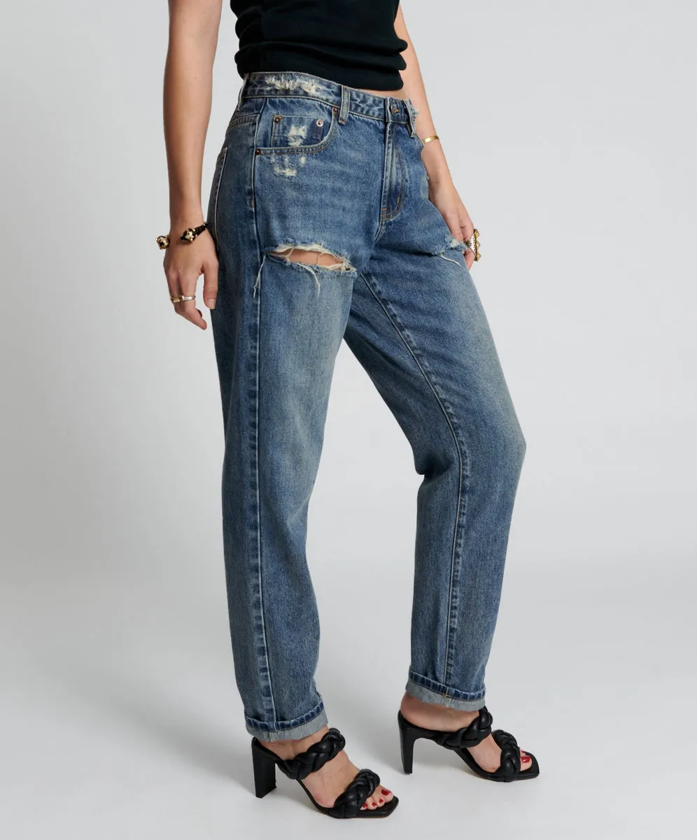USED BLUE 1982S HIGH WAIST BALLOON JEANS