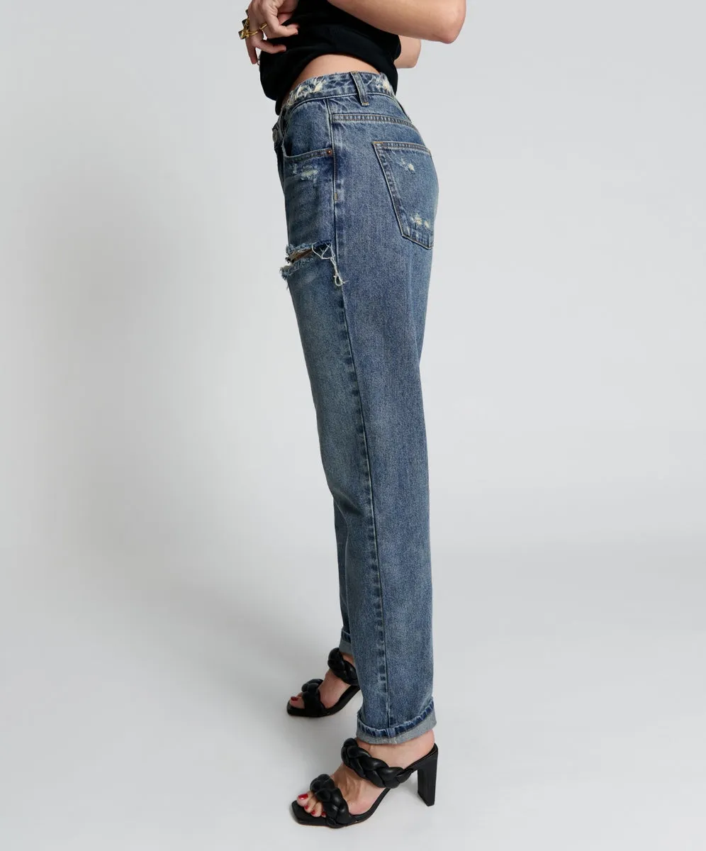 USED BLUE 1982S HIGH WAIST BALLOON JEANS