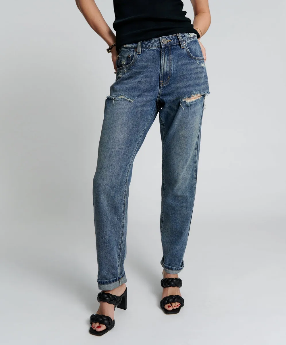 USED BLUE 1982S HIGH WAIST BALLOON JEANS