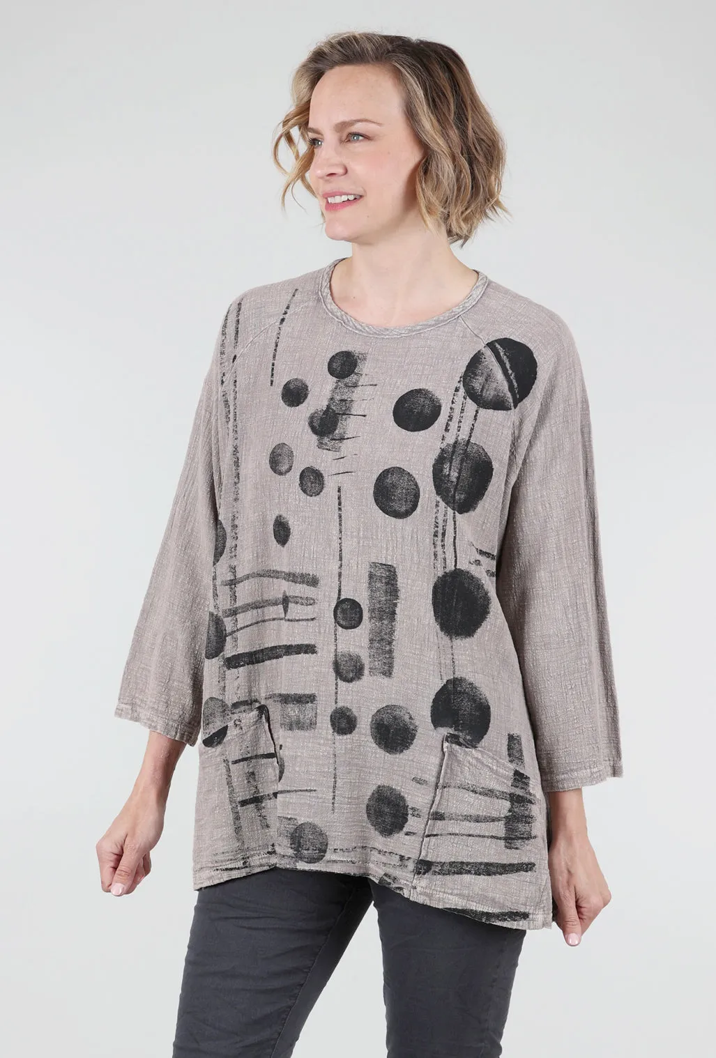 Veronica Mineral-Wash Tunic, Mocha