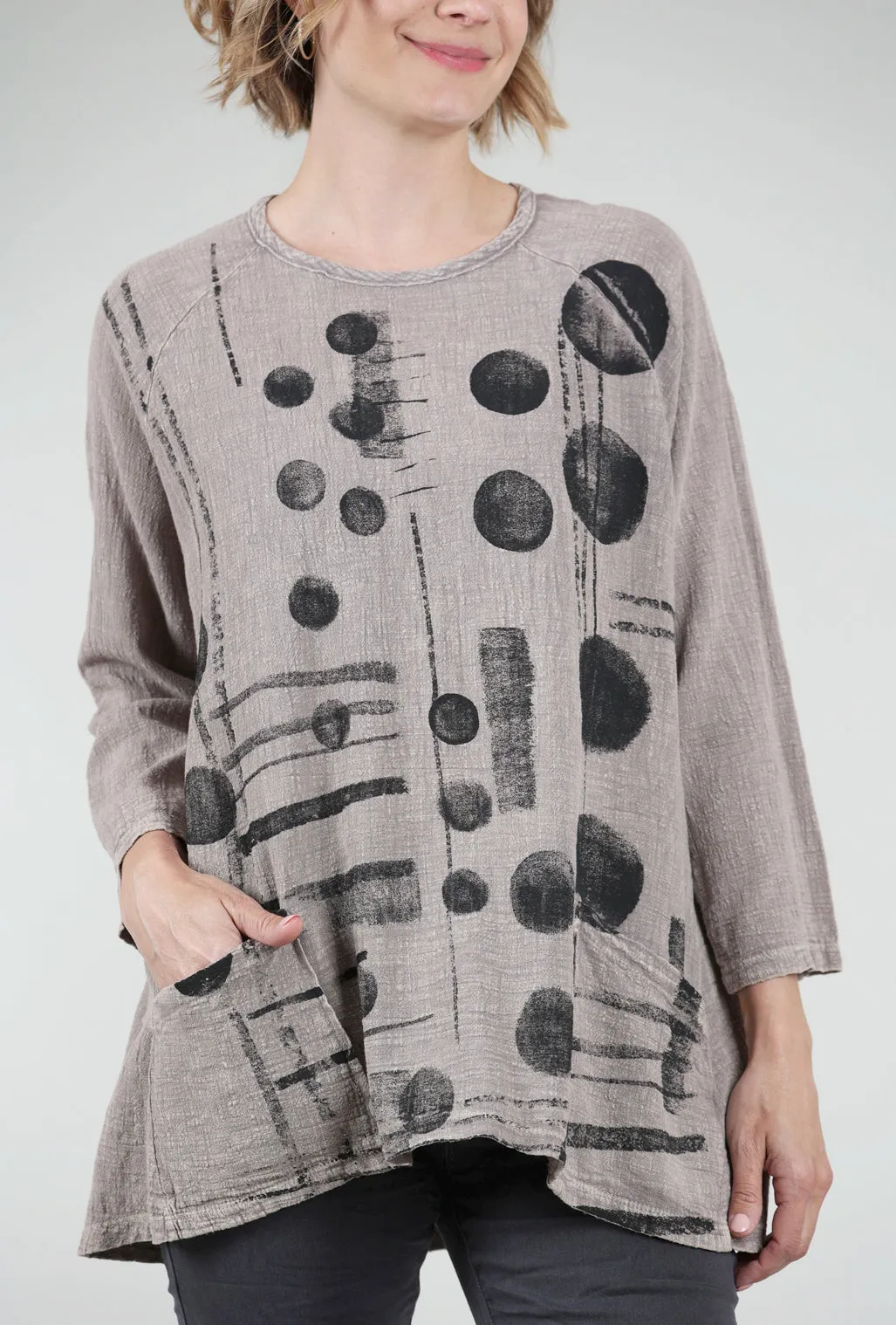 Veronica Mineral-Wash Tunic, Mocha