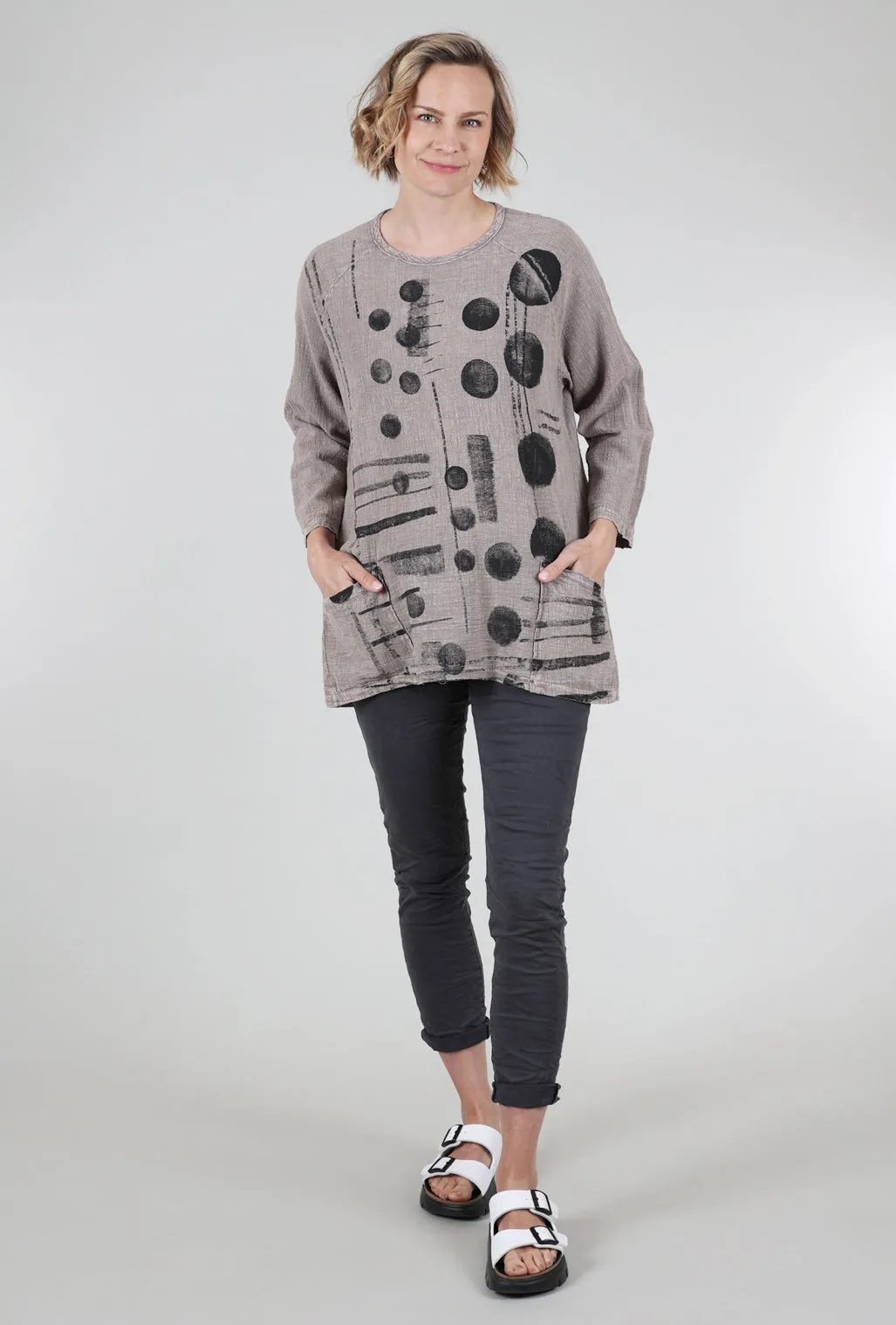 Veronica Mineral-Wash Tunic, Mocha