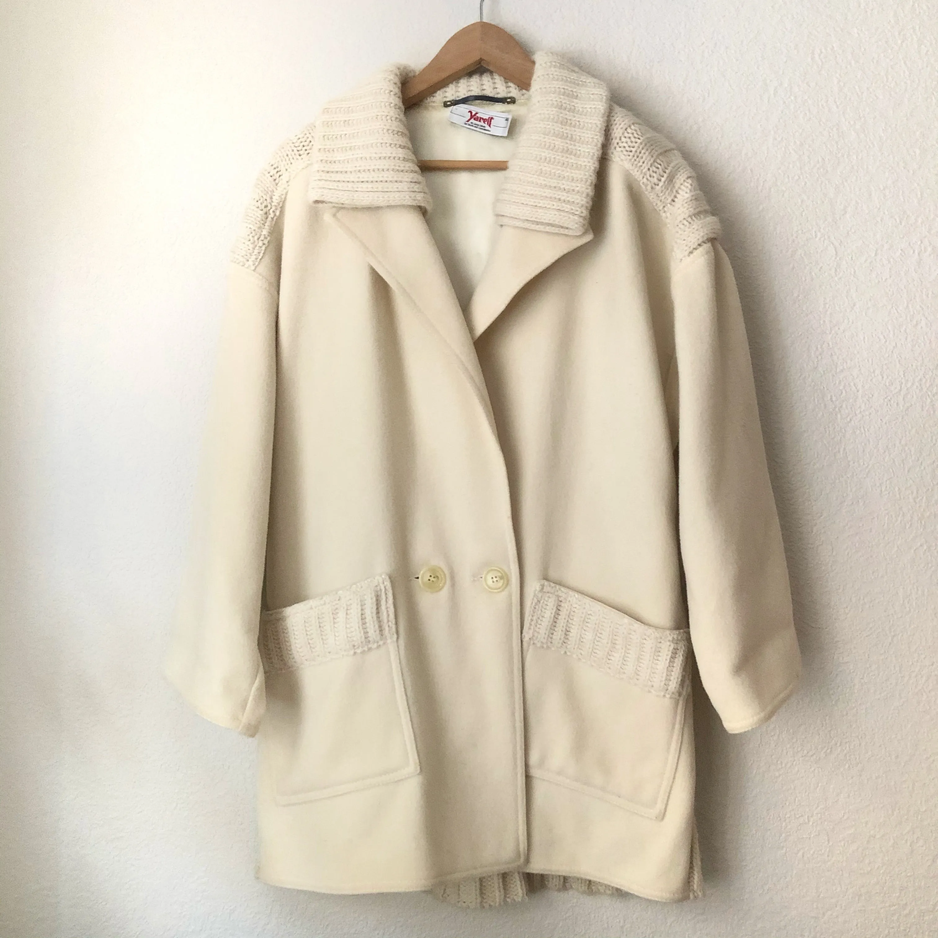 Vintage Wool Coat - Knitted back
