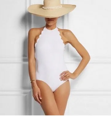 Wave Neck Bodysuit Swimsuit