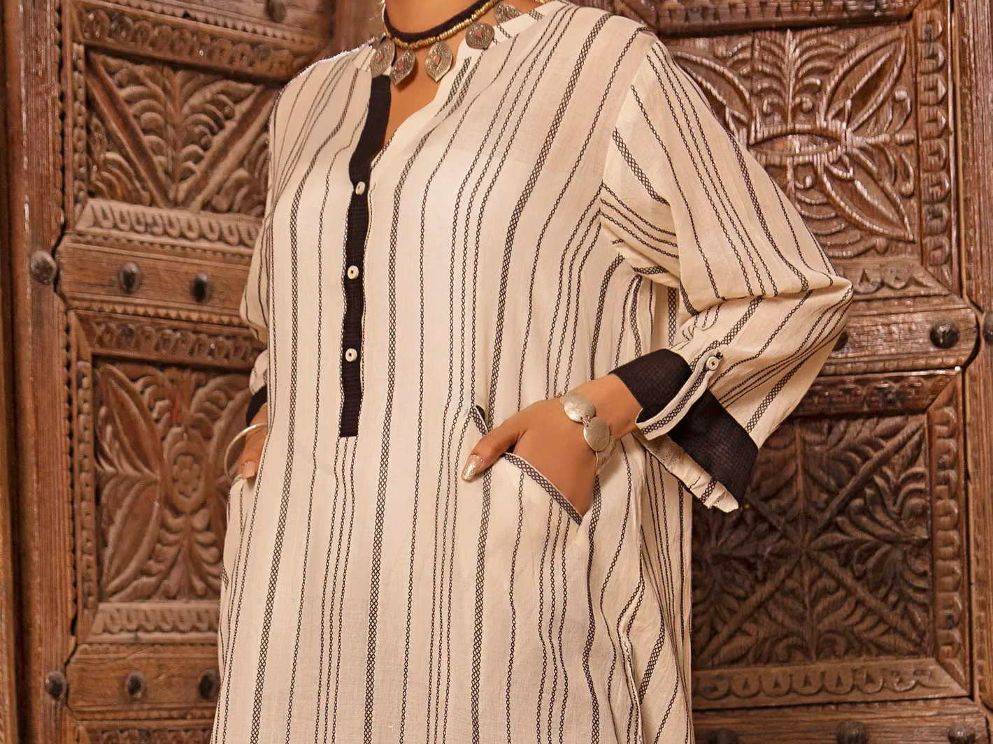 White Linen Tunic - ALCR-LK-1036