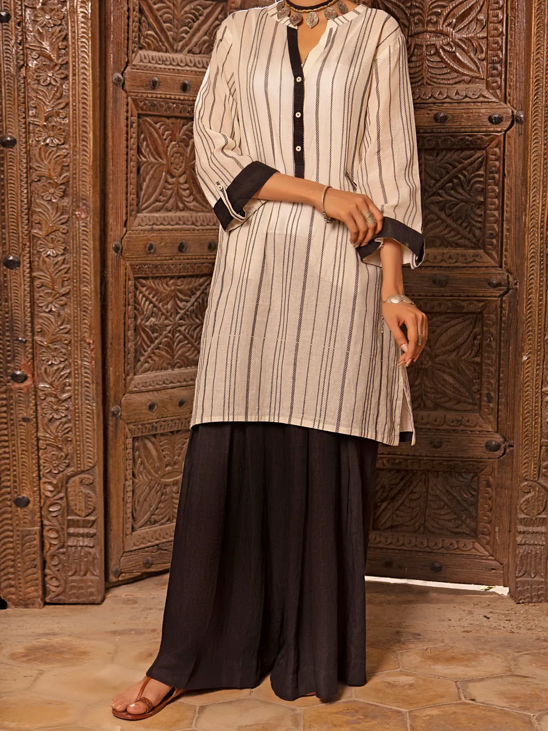 White Linen Tunic - ALCR-LK-1036