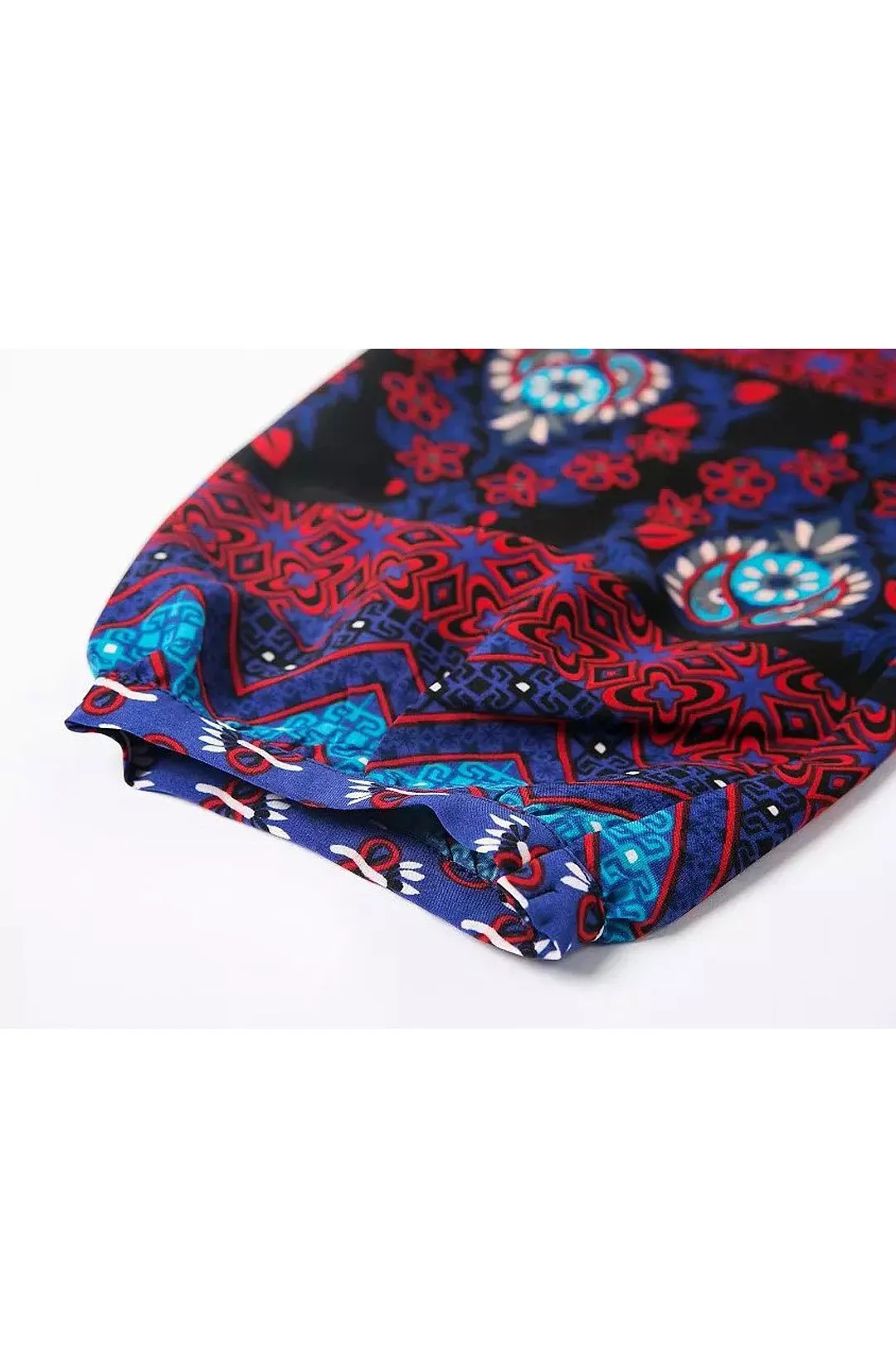 Wholesale Floral Print Folk Shirt Dress