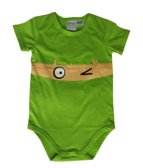 Wink on lime baby suit