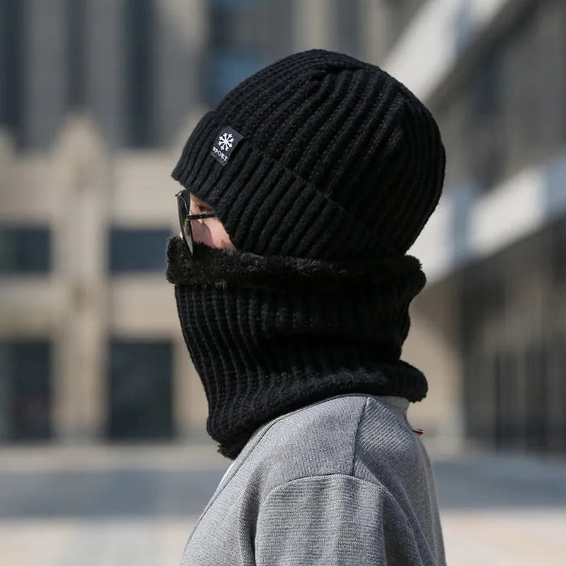 Winter Beanie Hat Scarf Sets Warm Knit Hat