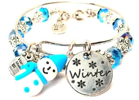Winter Snowman Blue Crystals 2 Piece Collection