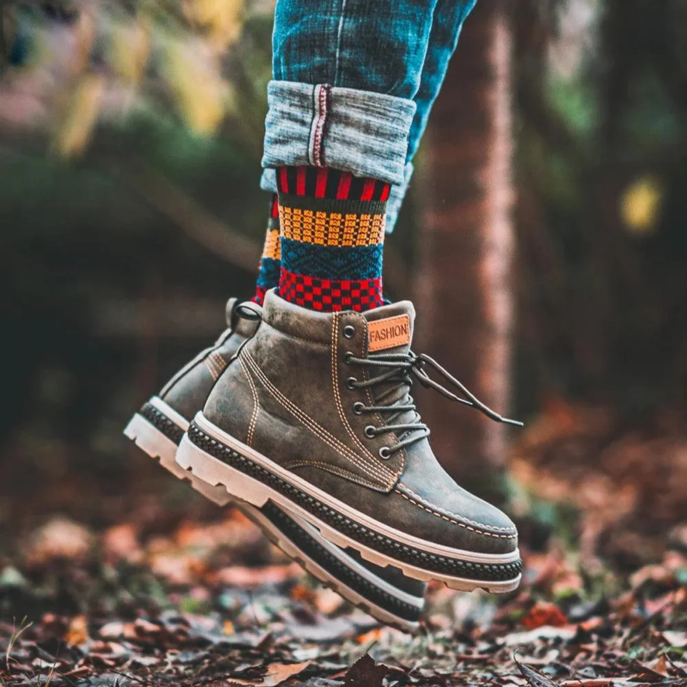 Winter Wool Blend Men's Socks: Stylish Retro Fashion for Warmth