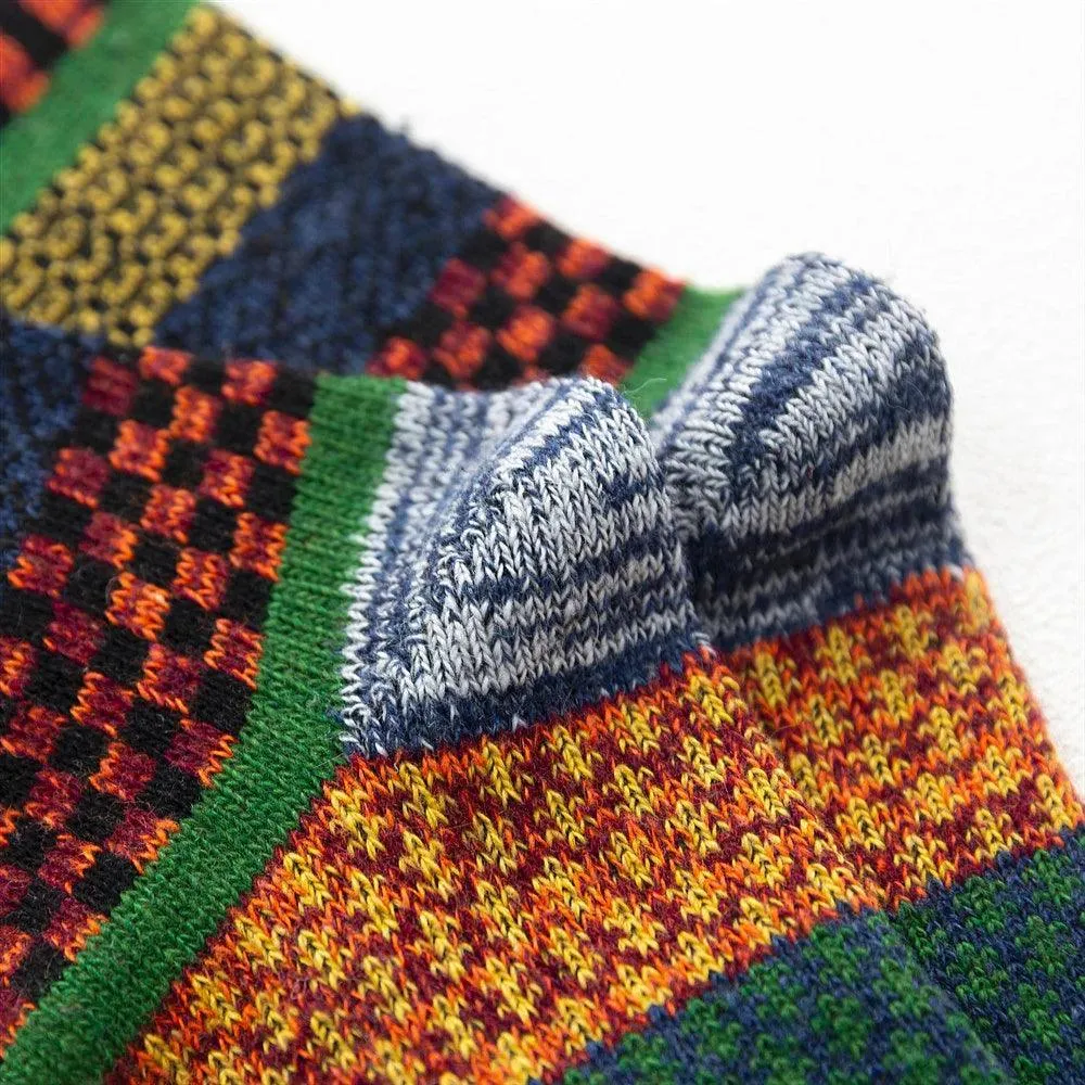 Winter Wool Blend Men's Socks: Stylish Retro Fashion for Warmth
