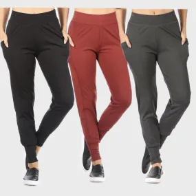 Women's Joggers Pants High Waisted Side Pockets Cuffed Hem Casual Track Pants