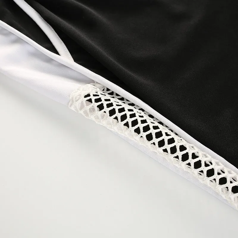 Women's Summer High Waist Mesh Splice Joggers