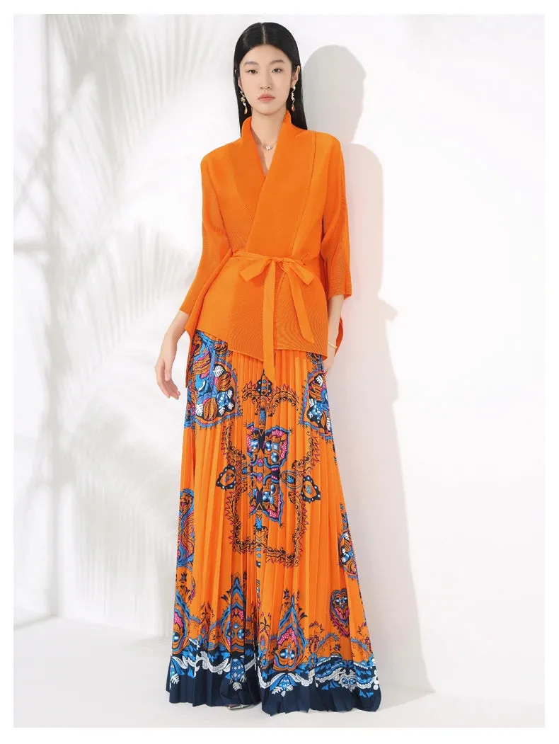 Women's Truly Pleated Maxi Skirt Set