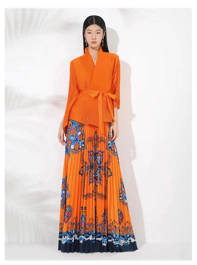 Women's Truly Pleated Maxi Skirt Set