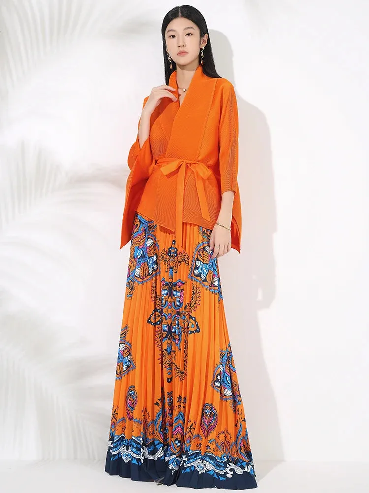 Women's Truly Pleated Maxi Skirt Set
